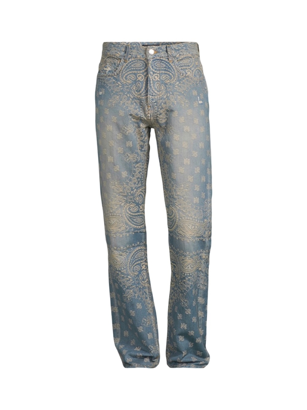 AMIRI BANDANA JACQUARD STRAIGHT-LEG JEANS